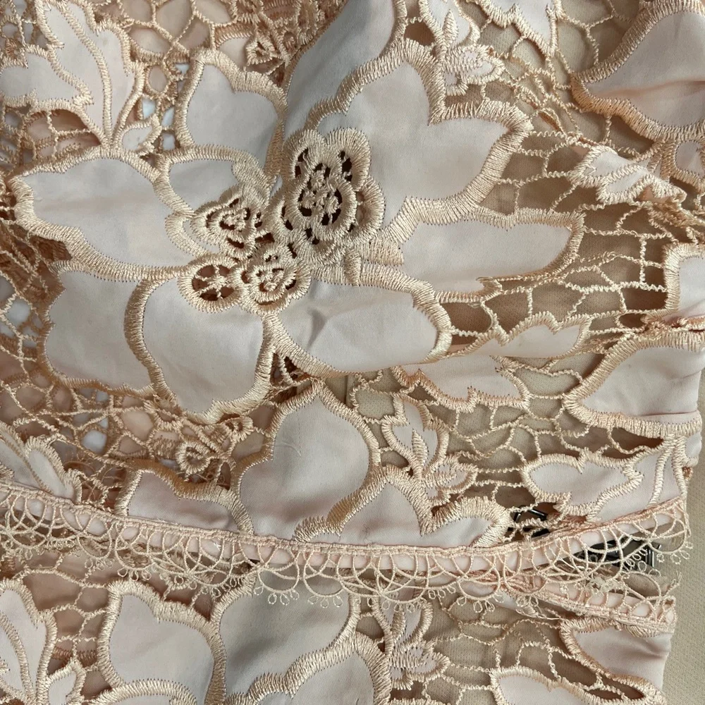 Lover + Friends "Life's a Beach" Lace Crop Top in Papaya - Size XS - Picture 9 of 12